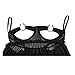 SeClovers Women See-through Cupless Sexy Lingerie with G-string Set Black L