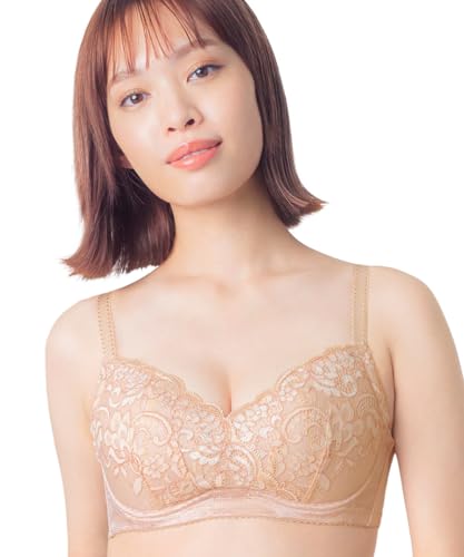 [ウイング/ワコール] ブラジャー コンパクトにバストメイク 高さをおさえる 【小さく見せるブラ】 Gカップまで対応 大きいサイズ ブラ KB6100 BE G70