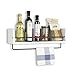 Rustic State William Wall Mount Wood Floating Shelf with Rail & Towel Bar - Photo Frame Picture Ledge Display - Spice Rack - Kitchen Bathroom Living Room Bedroom Décor - 22 Inch - White