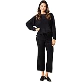 Softies Marshmallow Reverse Seam Crew Neck Lounge Set for Women Ultra Soft 2 Piece Loungewear with Bracelet Sleeve Top