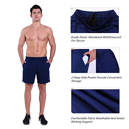 image for Ogeenier - Men's 7'' Running Workout Shorts with Pockets,Breathable Qu