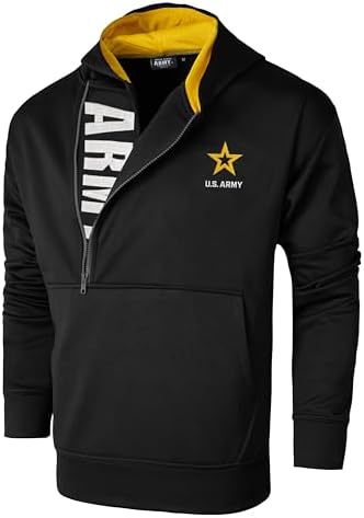 Amazon.com: zerogravitee Black ARMY Full-Zip Hooded Sweatshirt