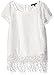 My Michelle Girls' Big Lace Tee with Fringe Hem, Keyhole Back, and Camisole Underneath