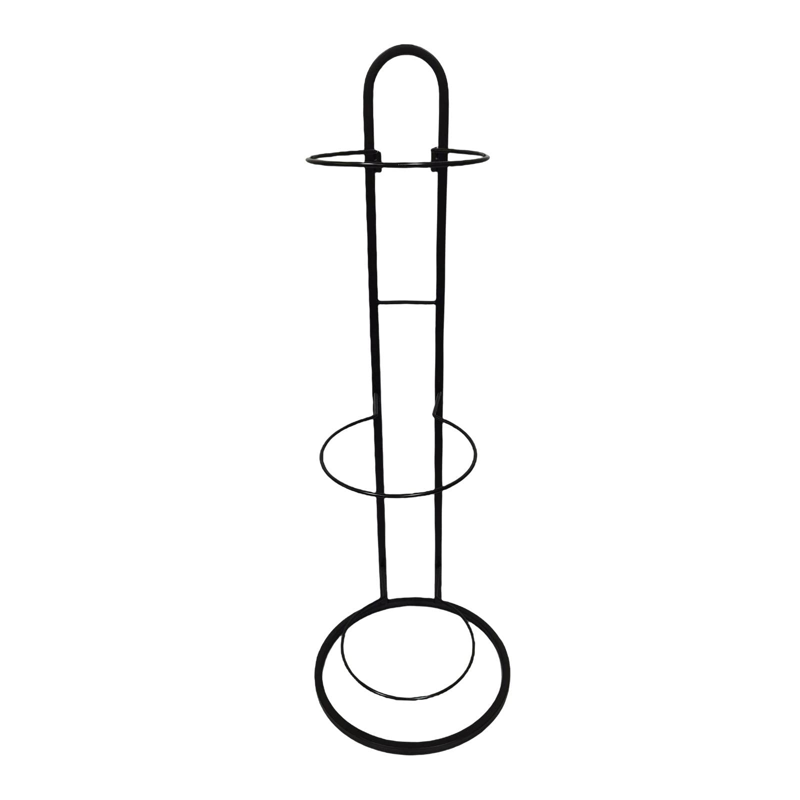 Baoblaze 3 Tiers Ball Rack Standing Basketball Rack Holder Ball Storage Shelf Metal Ball Holder Storage for Garage Home Football Volleyball Display