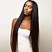 Straight 360 Lace Front Wigs Human Hair Lace Front Wigs With Baby Hair Pre Plucked For Black Women 9A Unprocessed Virgin Brazilian Hair 130% Density (14”,360 wig,natural color)