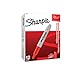 Sharpie Super Permanent Markers, Fine Point, Red, 12 Count