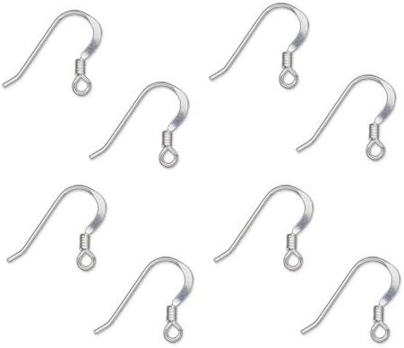 30 Flat Sterling Silver Filled 14mm with 2mm Coil Earring Earwires Thin 22 Gauge Fishhook 15 Pairs.