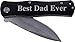 CustomGiftsNow Best Dad Ever Folding Pocket Knife with Pocket Clip (Black Handle)