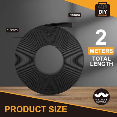 Flintronic Self-adhesive magnetic strip, 2 m strong self-adhesive magnetic strip with adhesive, 1.5 cm x 1.5 mm soft magnetic strips for magnets, organise, display