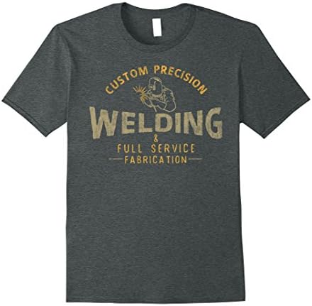 Mens Custom Precision Welding Vintage Graphic T-Shirt Large Dark Heather