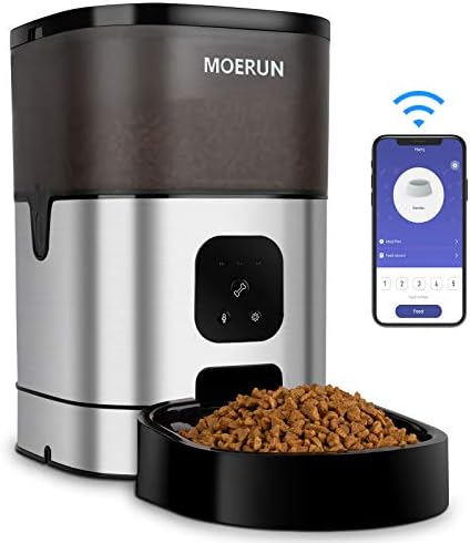 Automatic Cat Feeder 6L Wi-Fi Enabled Smart Pet Feeder with APP Control, 1-12 Portion Control for 1-10 Meals Daily 20s Voice Recorder for Small & Medium Pets
