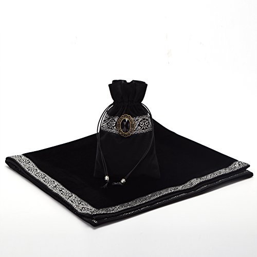 BLESSUME Atar Tarot Table Cloth and Pouch Black