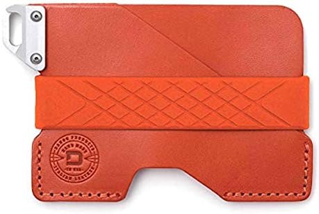 Dango Civilian EDC Wallet - Made in USA - Italian Veg-Tanned Leather, RFID Blocking, CNC 6061 Anodized Aluminum, Silicone Band