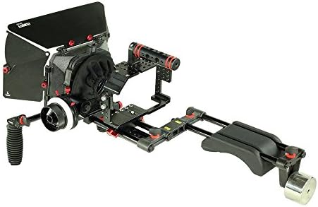 FILMCITY Professional Camera Shoulder Support Kit for Compatible with Panasonic Lumix GH4/ GH3 and Sony A7/A7r/A7s Cage Follow Focus Mattebox | Shoulder Mount with Multiple Accessories (FC-A7G34-KIT)