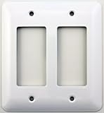 Mulberry Princess Style White Two Gang GFI/Rocker Opening Switch Plate