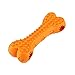 LaRoo Dog Treat Bone Toy Interactive Dog Toy Dog Treat Dispensing Yummy Bone Feeder Toy - Orange