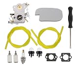 MOTOKU Carburetor Air Filter Fuel Line Spark Plug Tune-up Kit for Poulan P3314 P3416 P3816 P4018 PP3416 PP3516 PP3816 PP4018 PPB3416 PPB4018 PPB4218 S1970 42cc Power Gas Chainsaw 530057925 C1M-W26