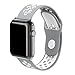 SIXRARI Apple Watch Band 42MM, Soft Silicone Sport Replacement With Ventilation Holes Nike+ Sports Bands For 2017 New IWatch Strap Series 3 Series 2/1 Wristband (Silver/White)