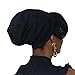 Satin Life Elastic Band Women's Soft Slouchy Satin Lined Hat Beanie Cap (Black)