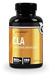 VitaDirect Premium CLA Safflower Oil Supplement 1000mg Softgels, 180 Servings (Conjugated Linoleic Acid)