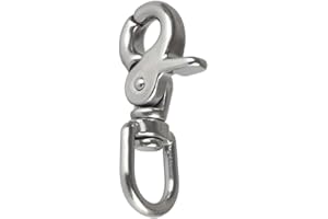SEIWEI Stainless Steel Marine Snap Hook Heavy Duty Trigger Clip Swivel Trigger Snaps Silver Scissor Clasps for Keychain Dog Leash Automotive Manufacturing (1)