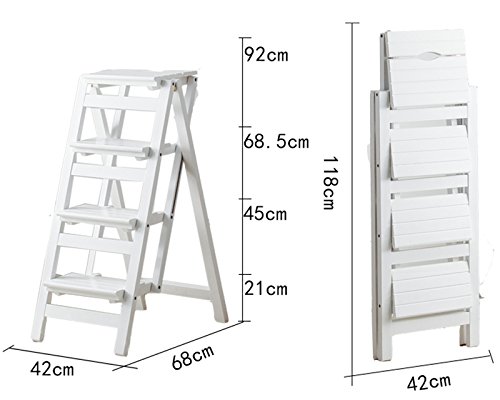 日本産 Th 4層のステップ木製の階段のスツール多機能のはしご家庭の折りたたみのはしごの厚い屋内の昇順のはしご折りたたむはしごの椅子 色 白 B07dz4rgqv 白 白 Www Gcc Ccpf Com
