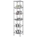 SINGAYE Shelf 6 Tier Shelves Wire Shelving Unit with Wheels Basket Storage Rack Corner Adjustable Closet Bathroom Organizers Metal Pantry Kitchen Garage Laundry Room 13.5