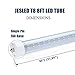 JESLED T8/T10/T12 8FT LED Tube Light Bulbs, 50W 6000LM, 5000K Daylight White, 8 Foot Single Pin FA8 LED Fluorescent Replacement for Shops Garage Light Fixtures, ETL Listed, Remove Ballast (4-Pack)