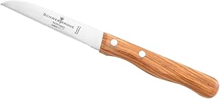Schwertkrone Gemüsemesser Wellenschliff/Messer Holzgriff/Tomatenmesser gezahnt - Messer Solingen/Schälmesser Olivenholz rostfrei
