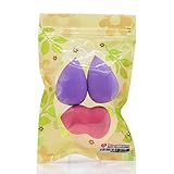 Dolovemk, Lot of 3, Makeup Sponges Blender Beauty Egg Undereye Blending Foundation Puffs | Small Size 4 cm. High, LATEX-FREE (RANDOM COLORS of 3)