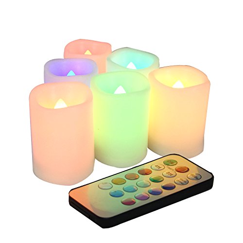 Candle Choice Set of 6 Color Changing Flameless Votive Candles with Remote and Timer