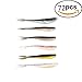JOHNCOO Bicolor Soft Bait Fish Fishing Lure Tiddler Silicone Bass Minnow Bait Swimbaits Plastic Lure Pack of 72 (Mixed Color)