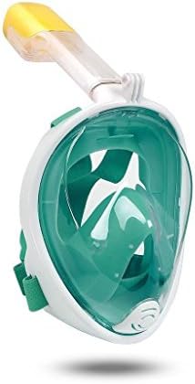 Full Face Snorkel Mask,since 1908 180º Panoramic View Diving Scuba Mask Easy breath with Anti-Fog and Anti-Leak with Adjustable Head Straps Design for Adults,Youth,kids (Green, L/XL)