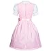 Gaudi-leathers Women's Set-3 Dirndl Pieces Checkered 42 Pink/White
