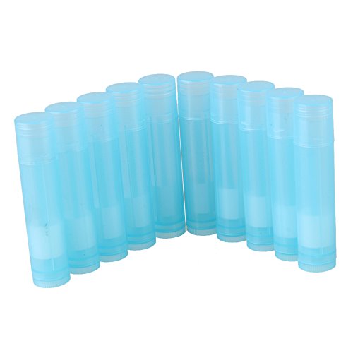 Plastic Empty Lip Balm Containers 5ml Free Lipstick Tube Pack of 10 (Blue)