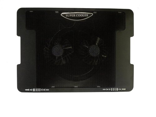 LB1 High Performance Cooling Pad Cooling System Dual ultra-silent Fans for Compaq Presario CQ60-615DX Notebook Laptop (Black)