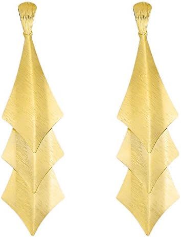 LY8 Fashion Women Bohemian Golden Tiered Alloy Chandelier Dangle Drop Earrings Leaves