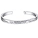 ALoveSoul Silver Best Friends Forever Today Tomorrow Always Diamond Cuff Bangle Friendship Bracelets, 7.4''