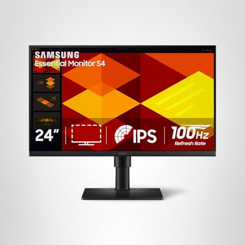 Monitor empresarial Samsung sin bordes de 24" (S40GD) con panel IPS, frecuencia de actualización de 100 Hz, modo de protección ocular, diseño ergonómico, modo de imagen de juego, LS24D402GANXGO, 3 años de garantía