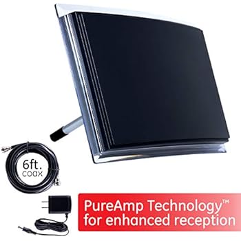 Ge Black Indoor Tv Antenna Perfect Home Decor Long Range Antenna Digital Hdtv Antenna Smart Tv Compatible 4k 1080p Vhf Uhf 6ft Coaxial Cable