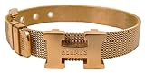 HM0101R H Logo Mesh Bracelet GOLD US SELLER