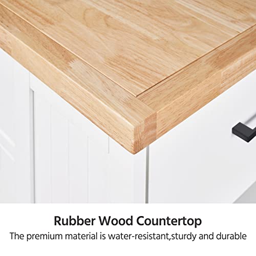 Yaheetech Rolling Kitchen Island Cart with 3 Drawers, Kitchen Storage