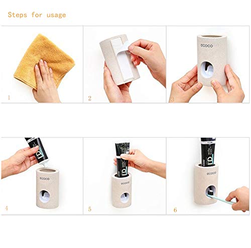 Automatic Toothpaste Dispenser Dustproof Squeezer Toothpaste Dispenser Hands Free Squeeze Out for Family Washroom Bathroom (2pcs)
