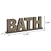 CVHOMEDECO. Rustic Vintage Wooden Words Sign Free Standing Bath, Bathroom/Home Wall/Door Decoration Art (Natural 1)