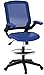 Modway Veer Drafting Chair - Reception Desk Chair - Flip-Up Arm Drafting Chair in Blue