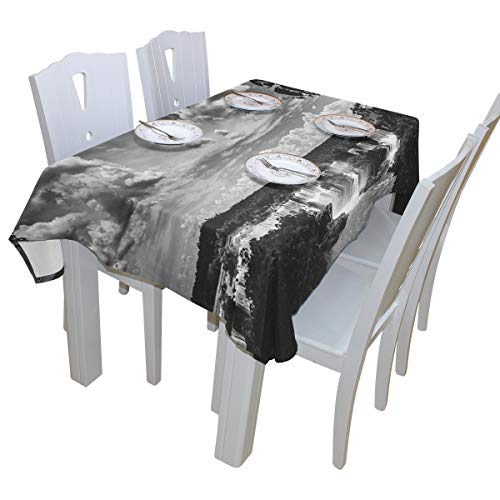 LORVIES Rectangle Water Lanscape Tablecloth for Wedding Party Holidays Washable Polyester Table Cloth Cover, 60 x 90 Inch