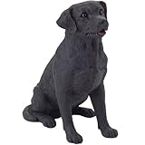 Sandicast Small Size Black Labrador Retriever Sculpture - Sitting