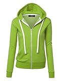 MBJ Womens Active Soft Zip Up Fleece Hoodie Sweater Jacket