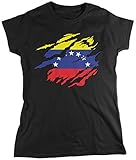 Venezuela Flag Tear Through, Rip Out Venezuelan Flag Women's T-shirt, Amdesco