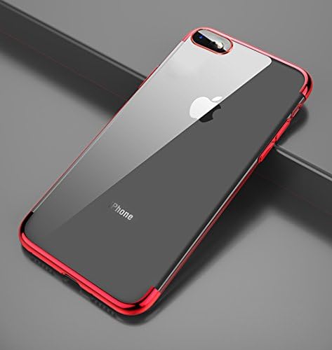 iPhone 8 Case, iPhone 7 Case,Clear Soft TPU Cover Anti-Scratch Case[Support Wireless Charging] for iPhone 8 / iPhone 7 (4.7") (red)